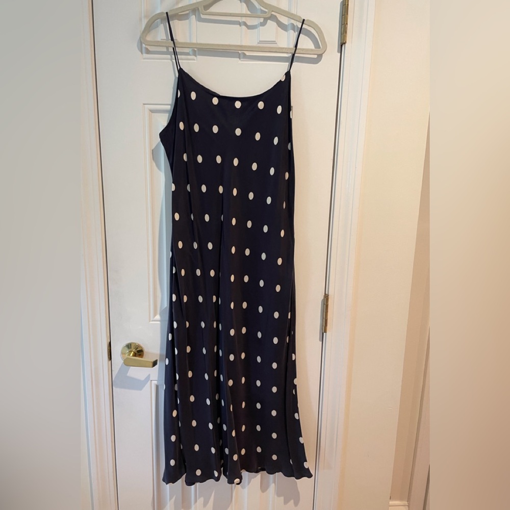 JCrew polka dot slip dress